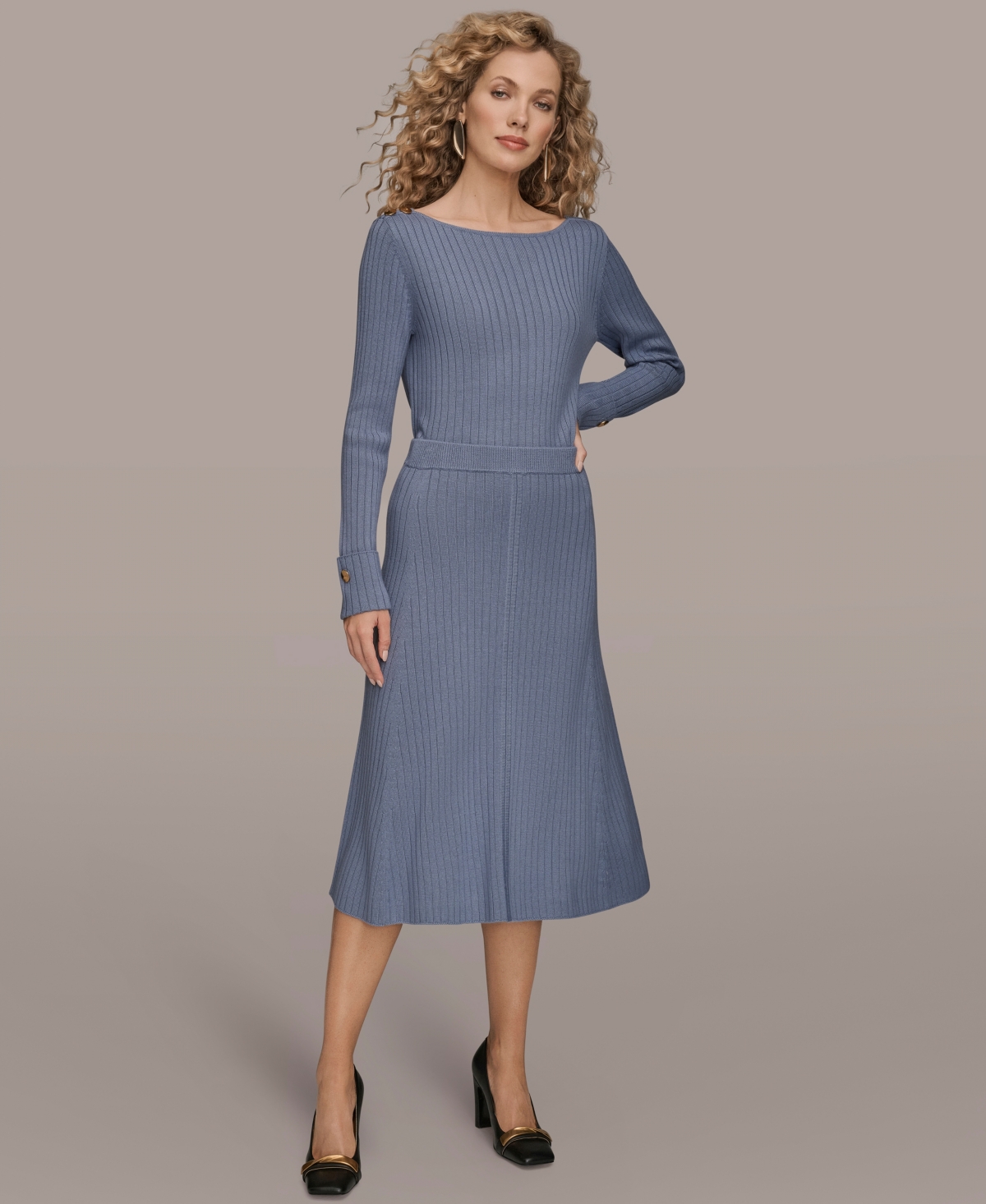 Donna Karan Women's Seaming Sweater Skirt In Blue