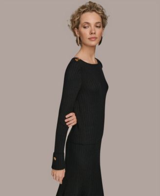 Women's Long Sleeve Button Detail Sweater