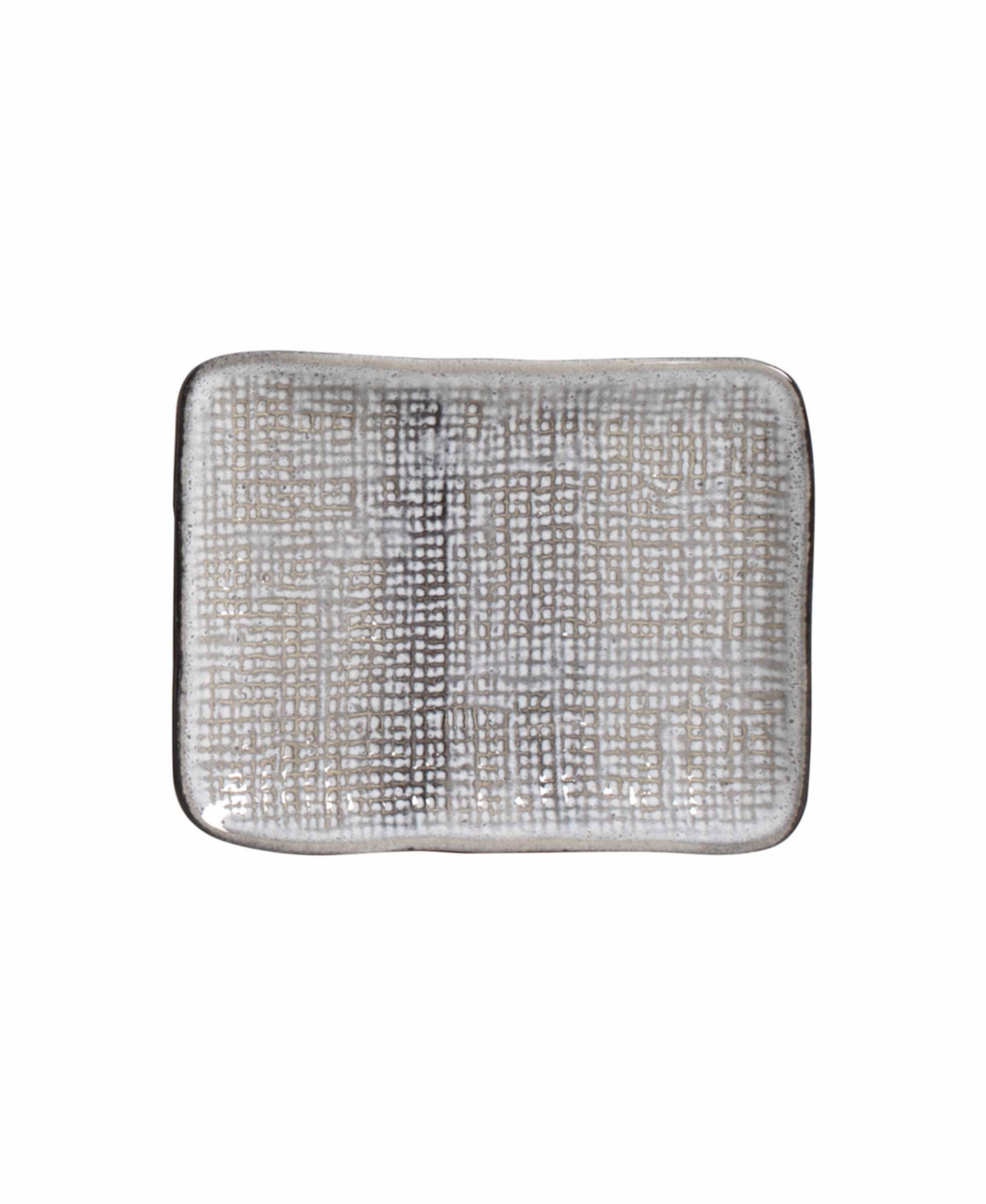 Porto Brasil 7" Stoneware Rectangular Juta Platters, Set Of 4 In Gray