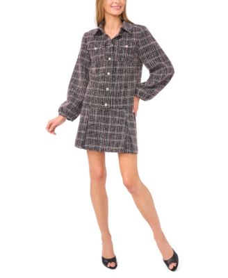 Women's Balloon Long Sleeve Chest Patch Jacket