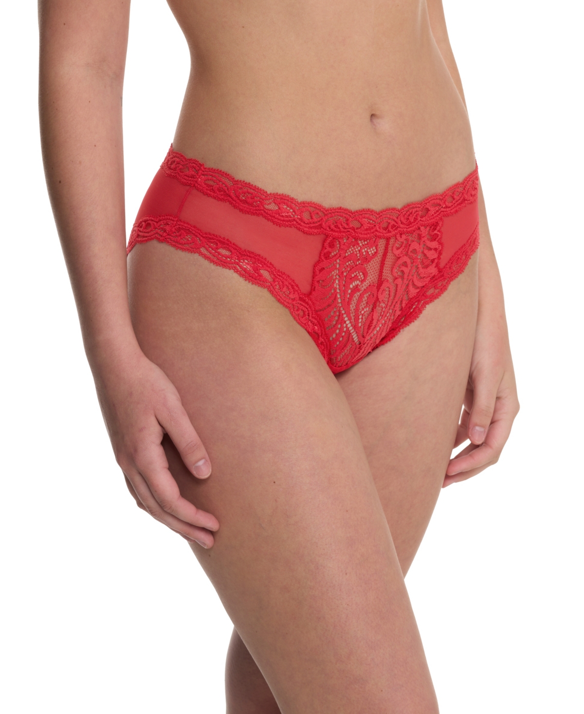 Natori Feathers Low-rise Sheer Hipster Underwear Lingerie 753023 In Red