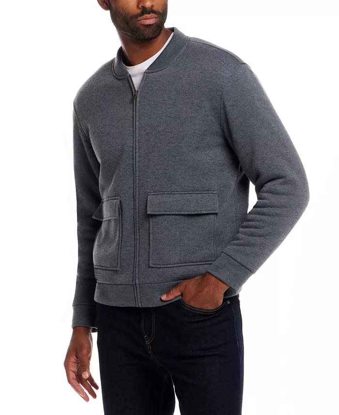 Men's Zip Front Sherpa Lined Bomber Jacket - thumbnail 2