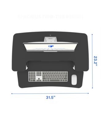 M7 Series 32"W Manual Adjustable Standing Desk Converter, Black