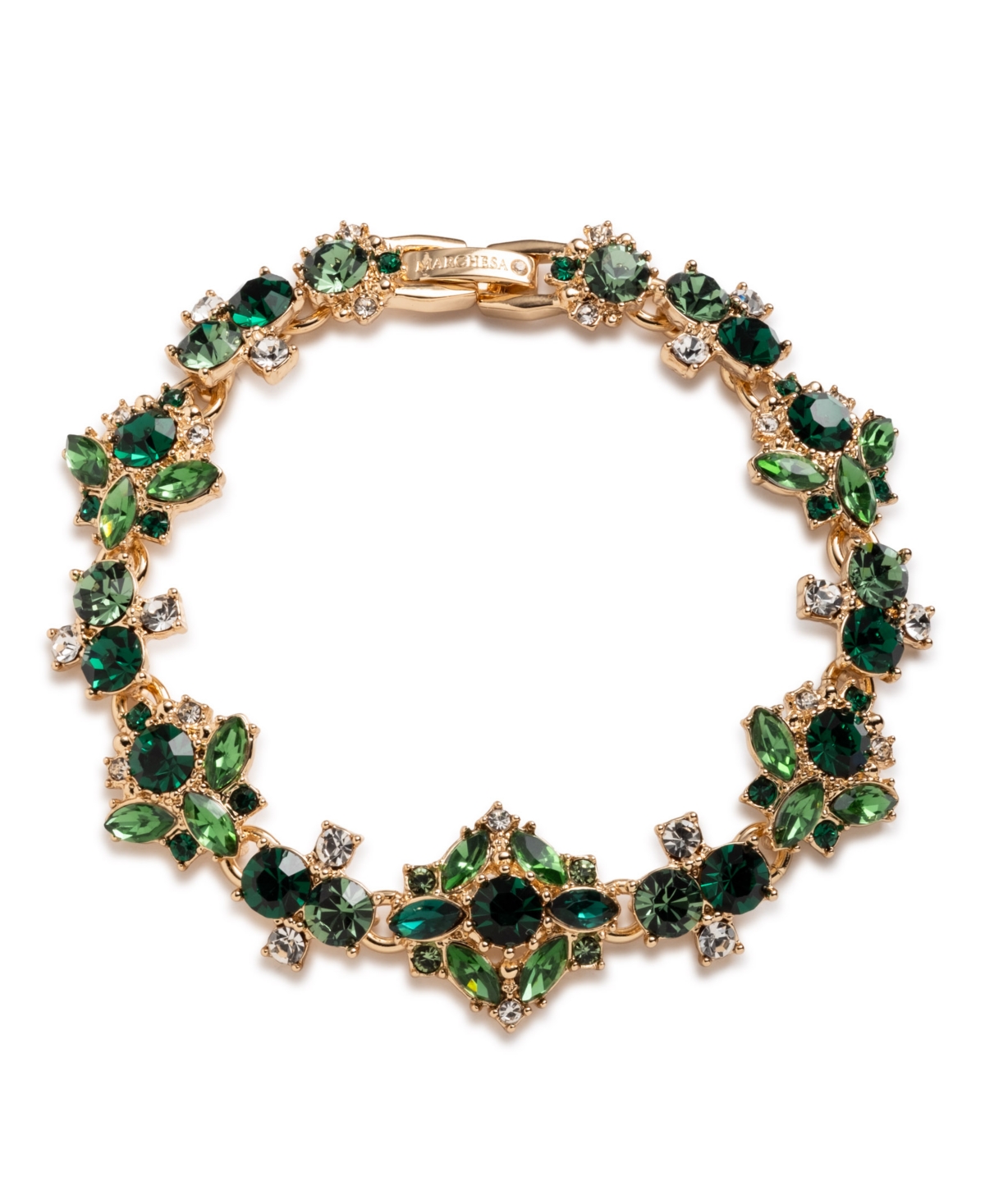 Marchesa Swarovski, Epoxy And Glass Stones Montana Dramatic Flex Bracelet (also In Emerald) In Green