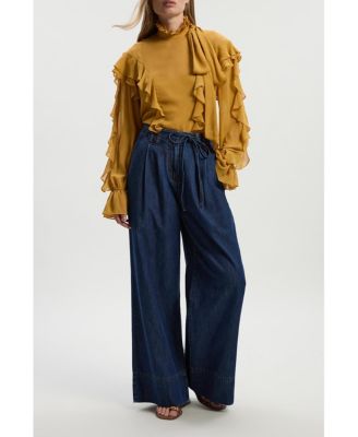 Women's Denim Wide Legged Pants