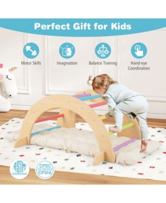 6 in 1 Kids Climbing Arch Playset wIth Removable Cushion and Stoppers