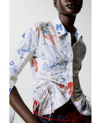 Women's Printed shirt with ties