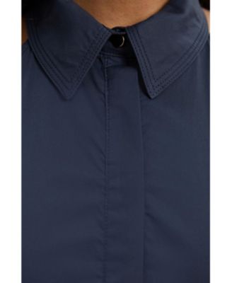 Women's Midi Shirt Dress With Dropped Waist