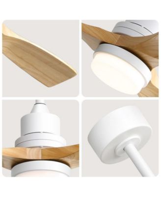 52-inch Modern Minimalist White 3 Blades Ceiling Fan with 3 color Dimmable and Memory Function Light and Remote control