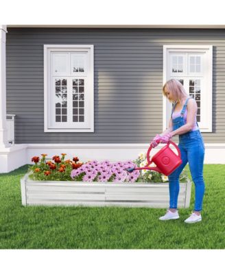 2PCS Galvanized Raised Garden Bed Elevated Rectangle Plant Box 6 x 3 x 1FT