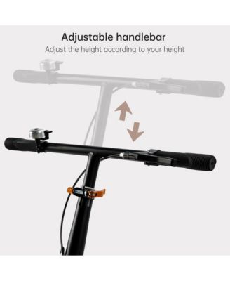 Foldable Kids Scooter with 12 Inch Shock-Absorbing Tires, Adjustable Height & Dual Brakes for Ages 7-12