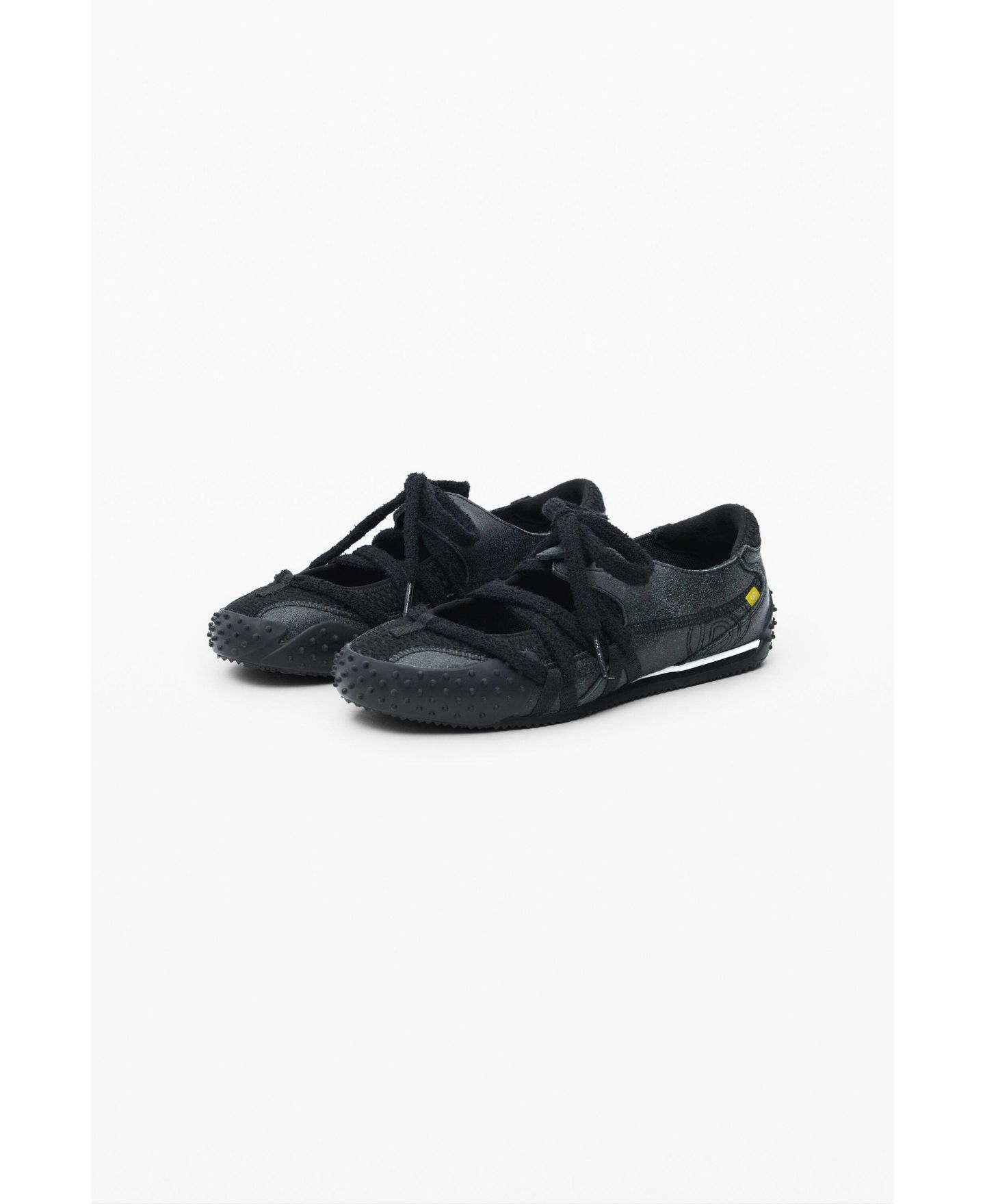 Женские кроссовки Desigual Leather lace-up, цвет: Чёрный — фото 2