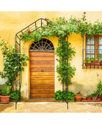 Metal Garden Arch Climbing Plants Support Black