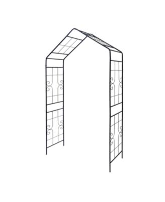 Metal Garden Arch Climbing Plants Support Black