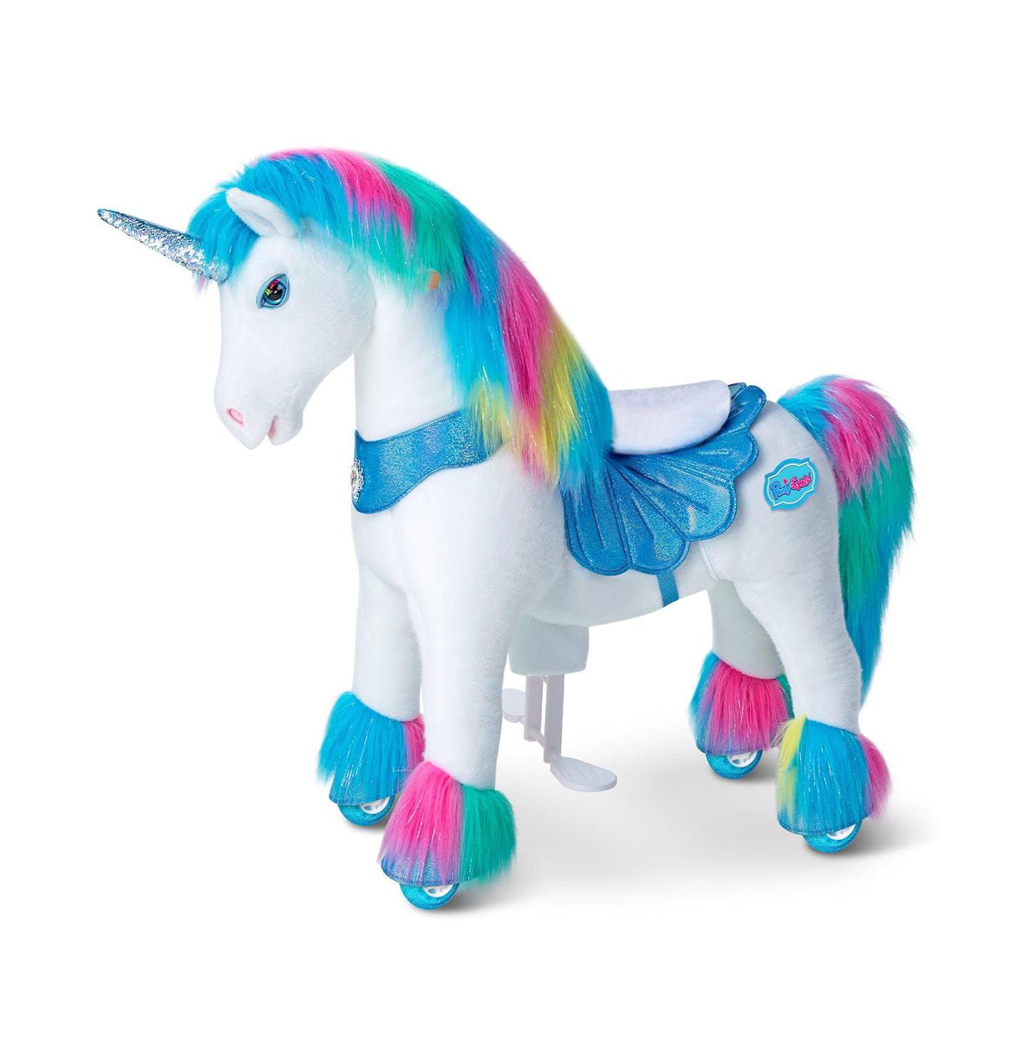 Детская игрушка PonyCycle Model Y Rainbow Unicorn Kid-Powered Ride-On Toy with Interactive Sound Effects, Ages 4-7, цвет: Разноцветный — фото 1