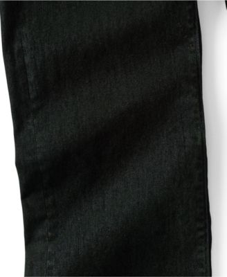 Women's Flocked Denim Mid Rise Relaxed Straight Leg Cuff Jeans