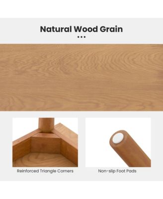 Solid Wood Dining Bench Entryway Bench w/ Rubber Wood Legs for Bedroom Oak