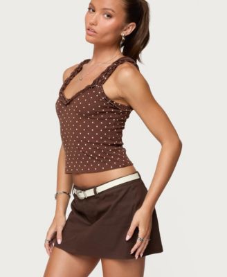 Women's Pippin Ruffle Polka Dot Tank Top