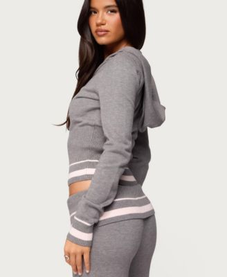 Women's Kaliya Stripey Knit Zip Up Hoodie
