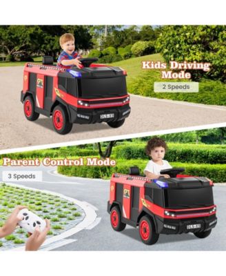 12V Kids Ride on Fire Truck 2-Seater with Remote Control and Water Gun