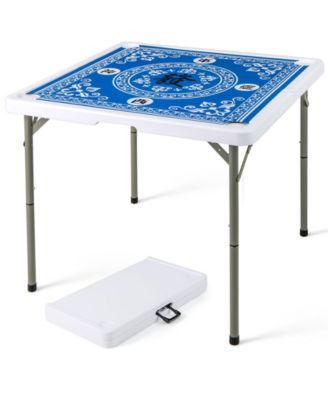35 Inch 4 Player Game Card Folding Mahjong Table with Cup Holders