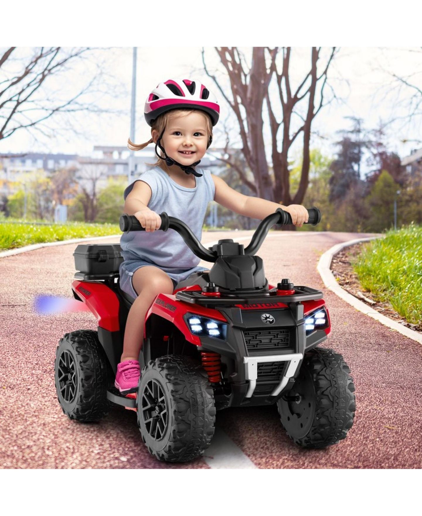 Детская игрушка SUGIFT 6V Kids Ride-On ATV with Spray Function and Music, 27"L x 16"W x 17"H, Ages 18+ Months, цвет: Красный — фото 2