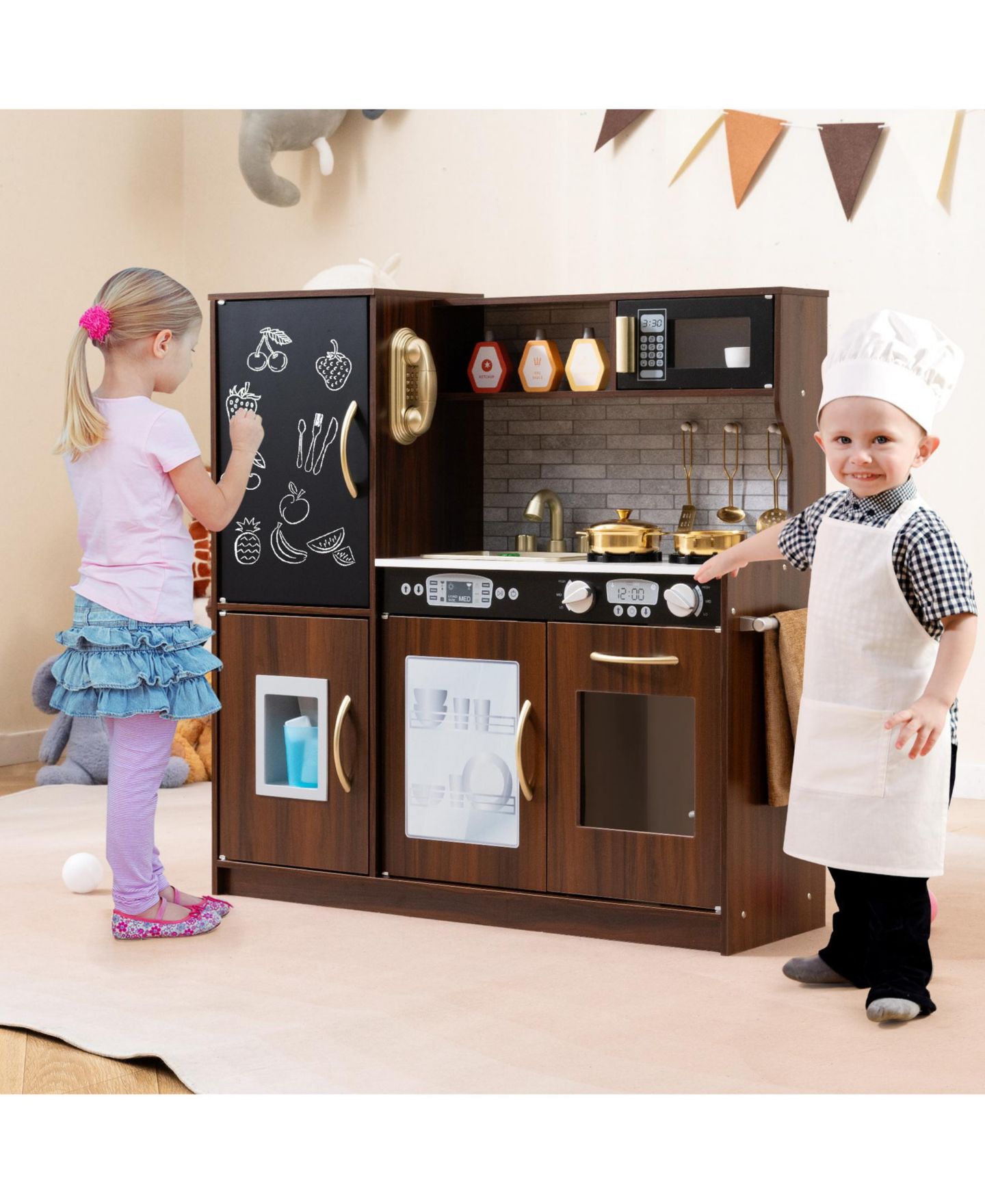 Детские игрушки SUGIFT 11-Piece Play Kitchen Set, Ages 3+, цвет: Коричневый — фото 2