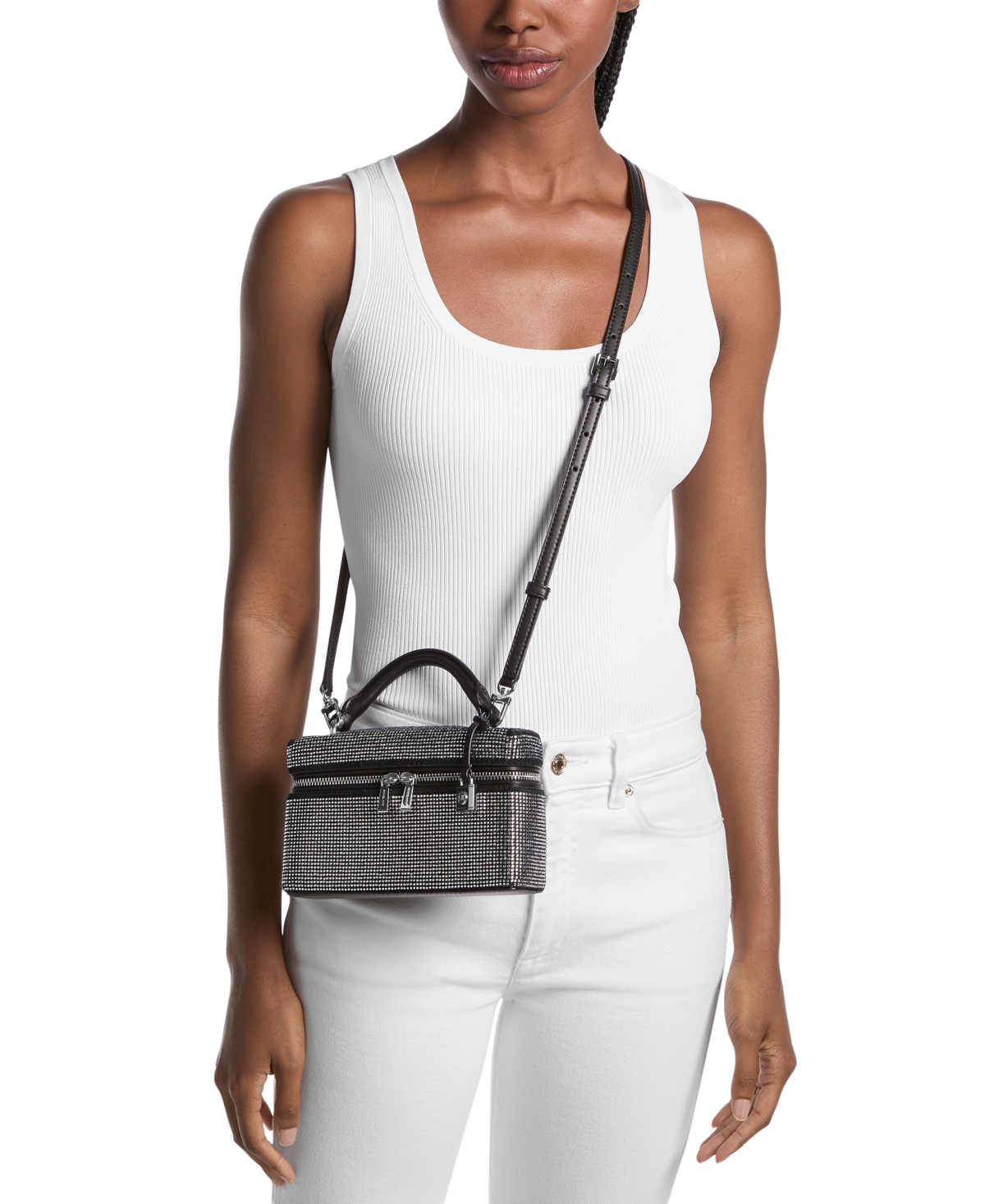 Michael Kors Michael  Jana Top Handle Crossbody Bag In Gray