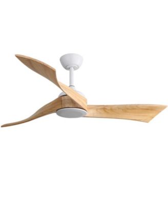 52" Modern White Ceiling Fan with 3 Wood Blades, 6-Speed Remote, and Reversible Motor for Bedrooms, Living Rooms & Kitchens.