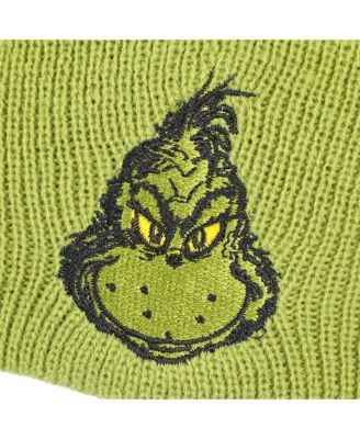 Men's Embroidery Green Acrylic Yarn Standard Cuff Beanie