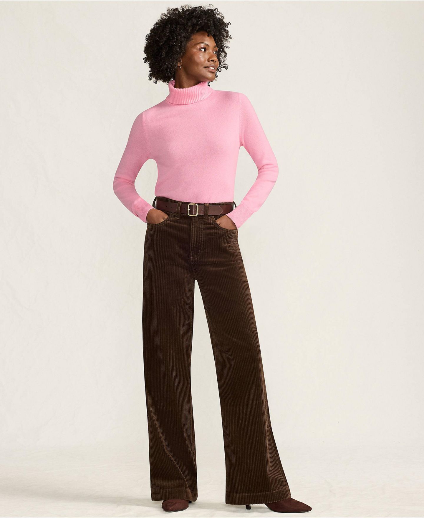 Женский свитер Lands' End Cashmere Turtleneck, цвет: Розовый — фото 4