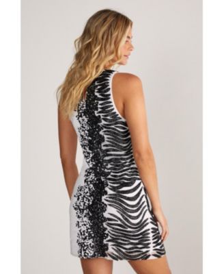 Women's Zebra Ombre Sequin Mini Dress