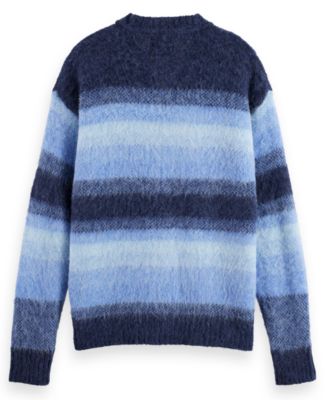 Men's Striped V-Neck Cardigan Sweater