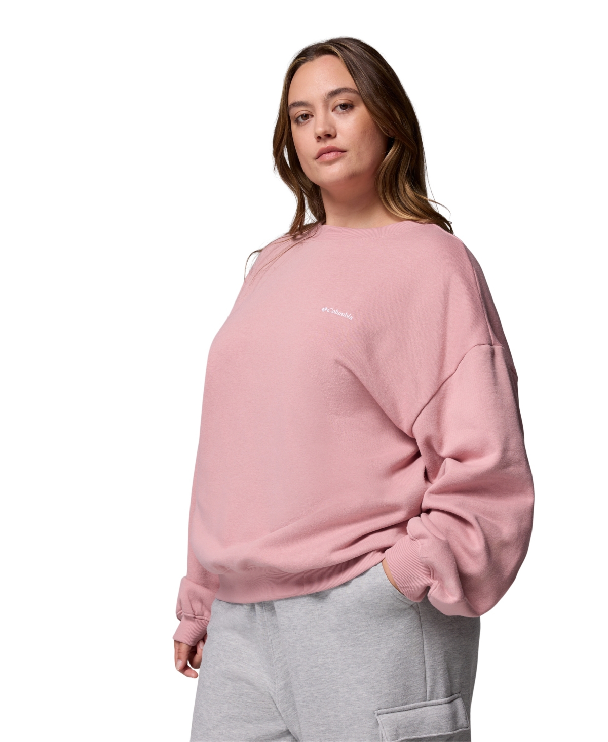 Columbia Plus Size Aldermore Crewneck Sweatshirt In Pink