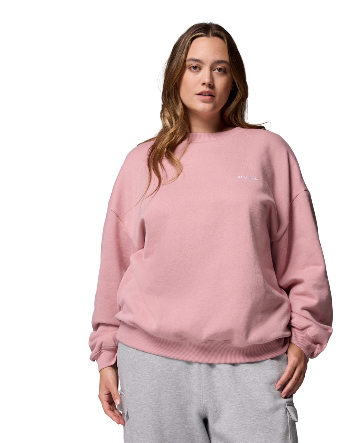 Columbia Plus Size Aldermore Crewneck Sweatshirt In Pink