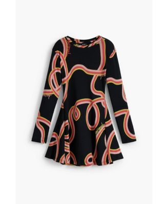 Girls's Long sleeve skater dress with streamers
