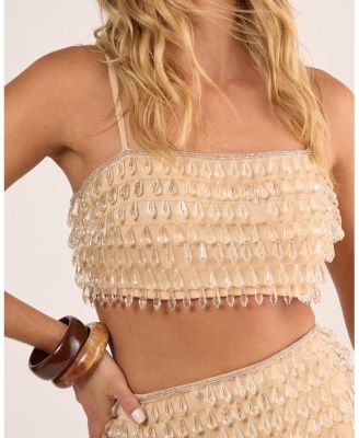 Women's Droplet Embellished Crop Top