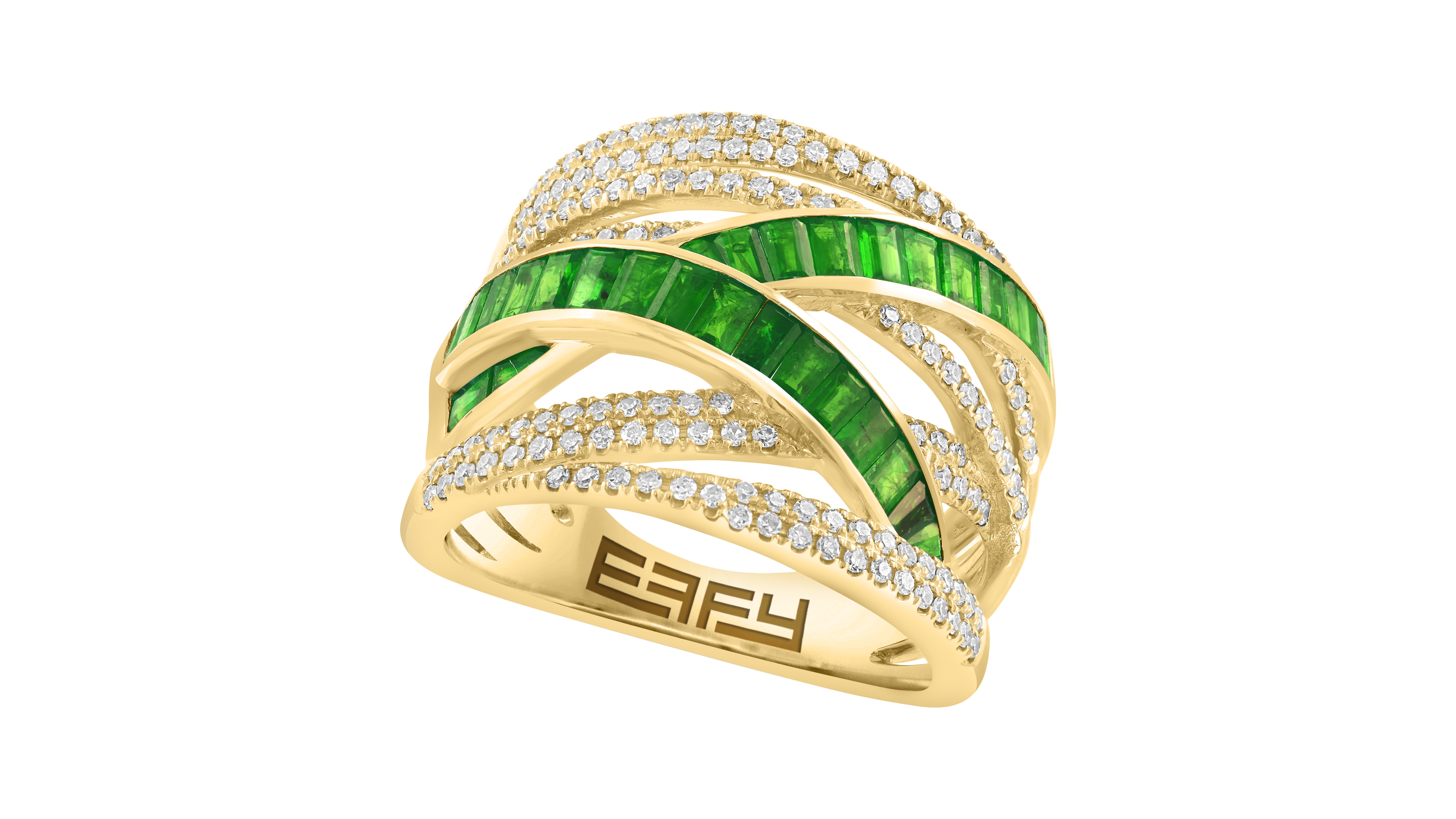 Effy Collection Diamond (3/8 ct. t.w.) and Multi-Gemstones (1-3/4 Ring 14K Yellow Gold (also Rose White Gold)