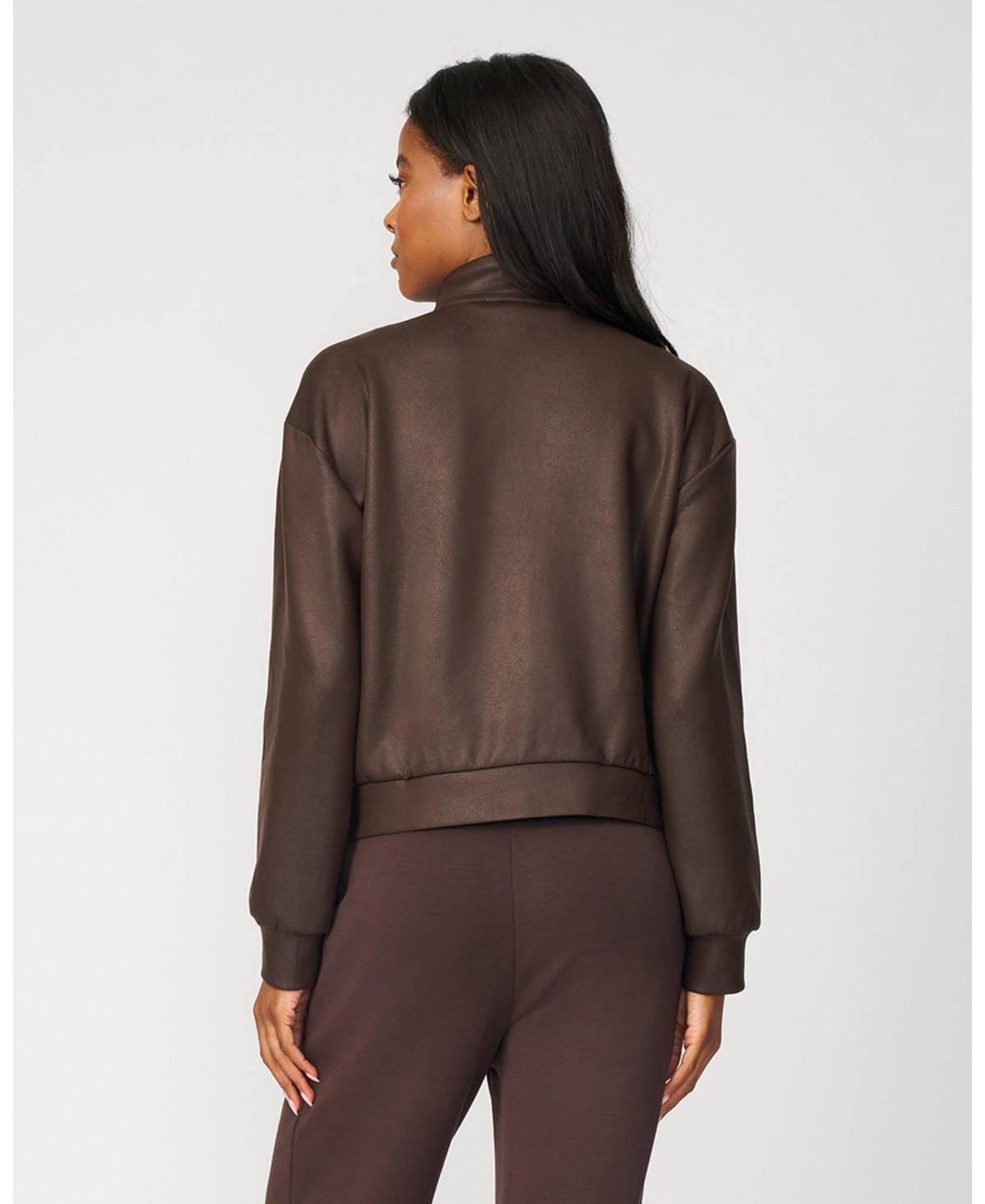 Cable & Gauge Women's Coated Cropped Bomber Jacket