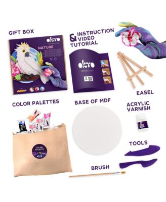 OKTO Air-Dry Clay 3D Painting Kit – 3D Cockatoo (11.4 x 11.4 in)