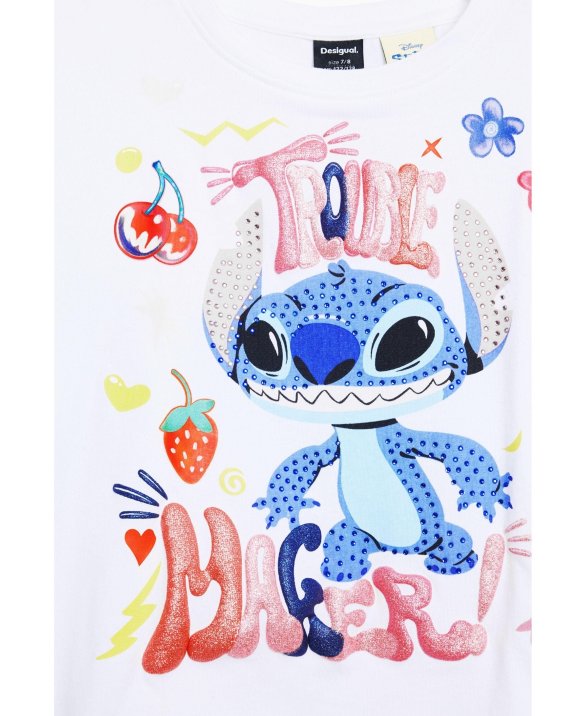 Desigual Girls Girls's Stitch cropped T-shirt