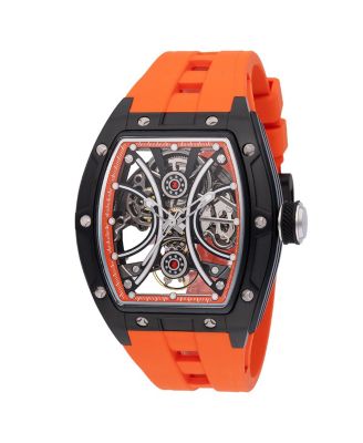 Men's 49020 S1 Rally Automatic 3 Hand Orange Dial Watch