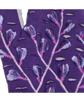 Women s Artisan Crafted Fleece Lined Color Block Fingerless Gloves