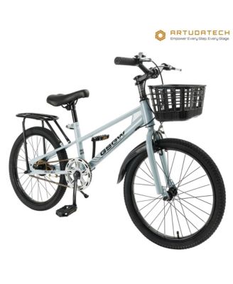 20-Inch Kids Bike with 180° Rotating Handlebars for Fun Rides, Front Basket & Dual Hand Brakes