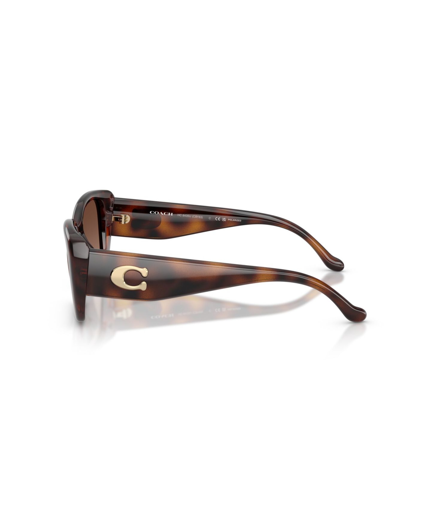 Женские солнцезащитные очки COACH Polarized Sunglasses, CBY82, цвет: Тёмный черепаховый — фото 8