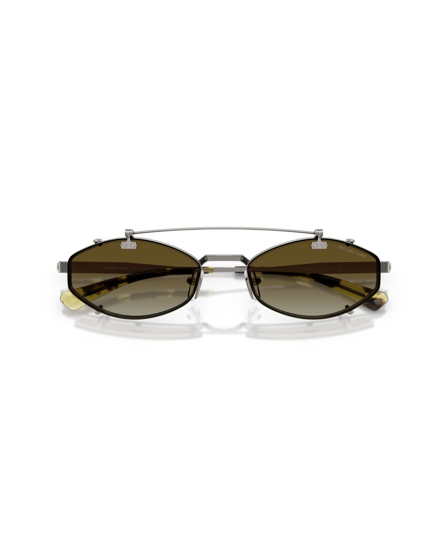 Мужские солнцезащитные очки Michael Kors Oval Palo Alto Sunglasses, MK1175, цвет: Бежевый золотой — фото 17