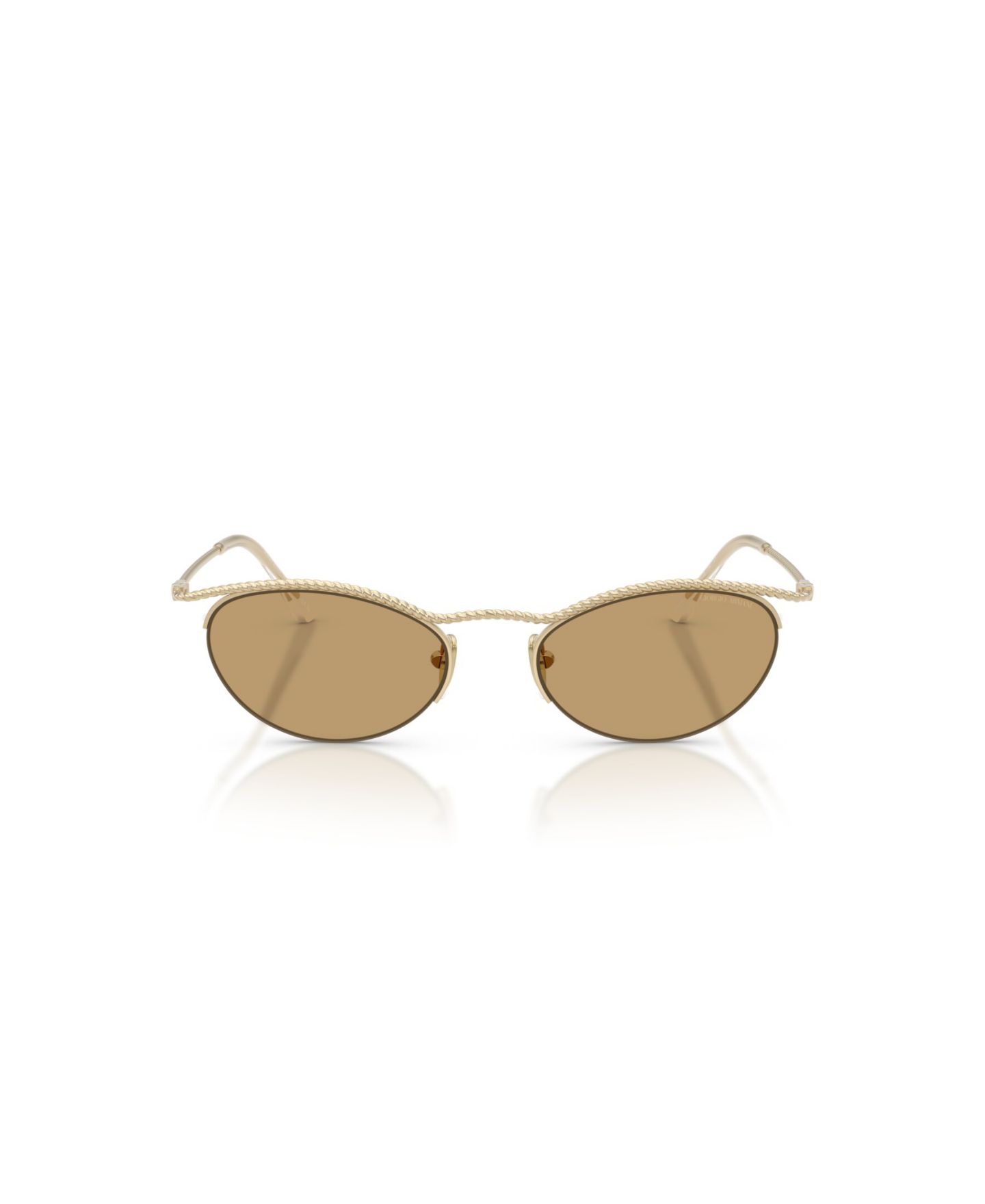 Женские солнцезащитные очки Giorgio Armani AR6175, форма «бабочка», цвет: Бледный золотой — фото 2