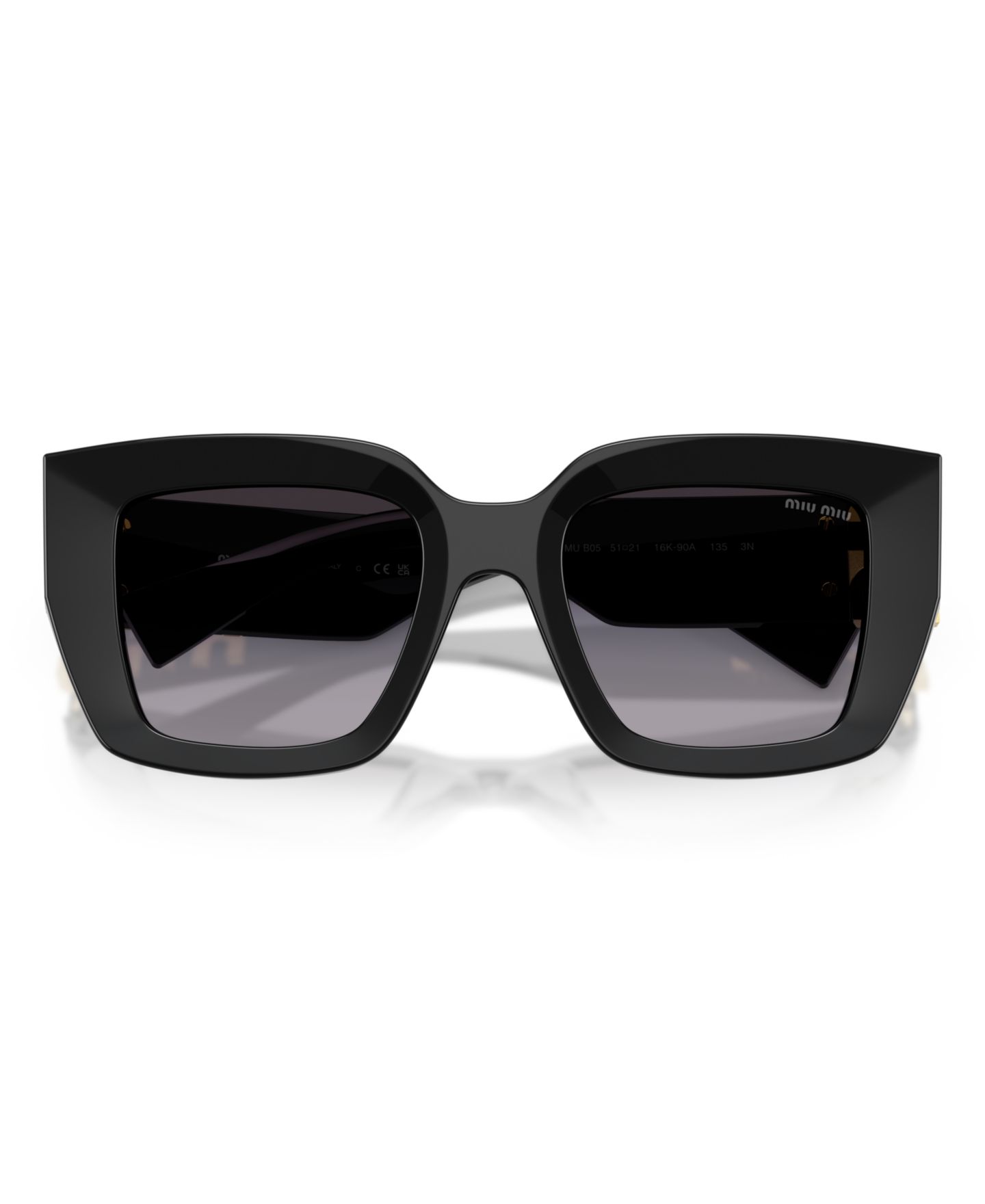 Женские солнцезащитные очки MIU MIU Square Sunglasses, MU B05S, цвет: Чёрный — фото 5