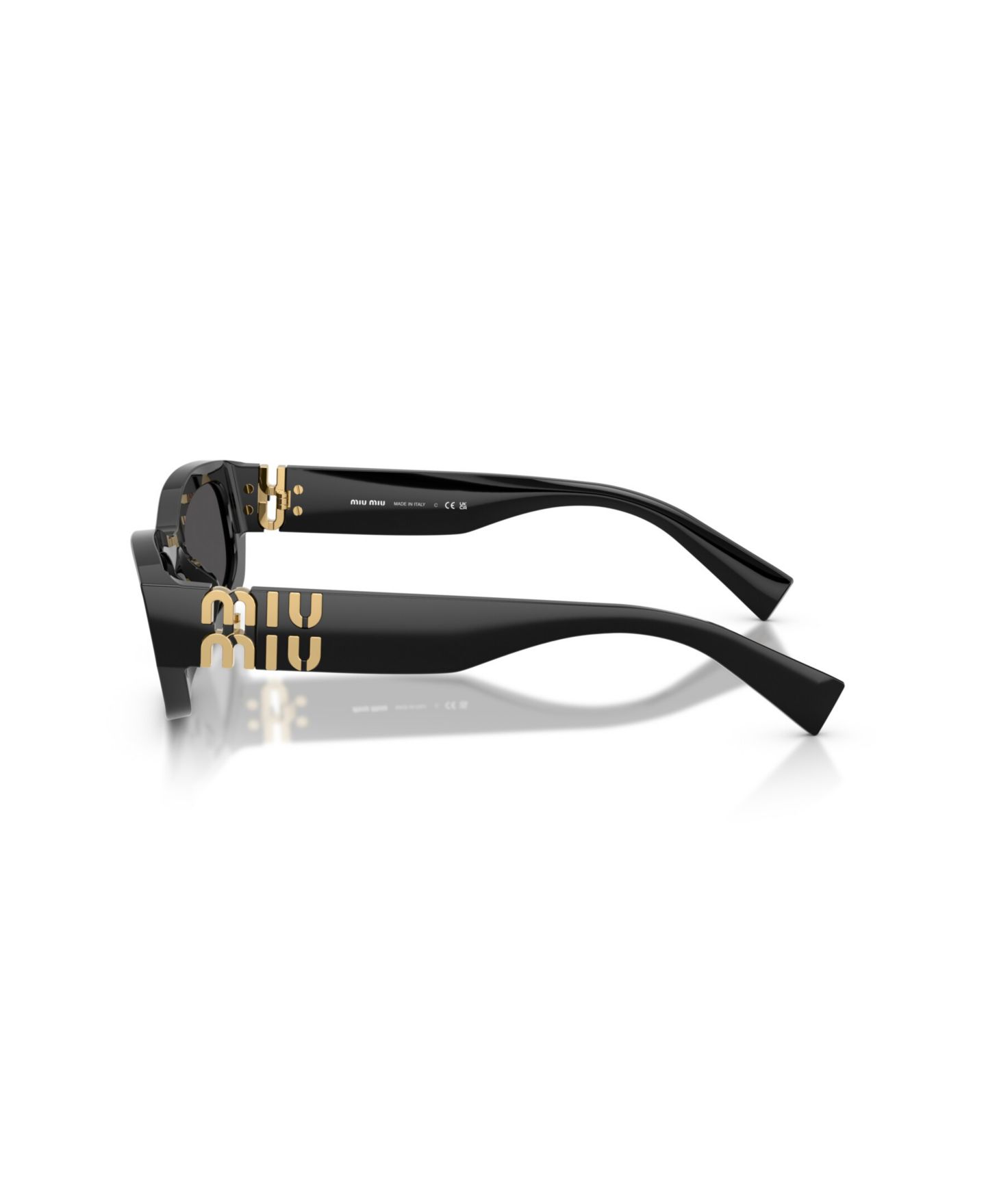 Женские солнцезащитные очки MIU MIU Geometric Sunglasses, MU B04S, цвет: Чёрный — фото 3