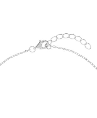 Cubic Zirconia Flower Beaded Anklet (0.14 ct. t.w.) in 14k Gold Over Sterling Silver (also in Sterling Silver)